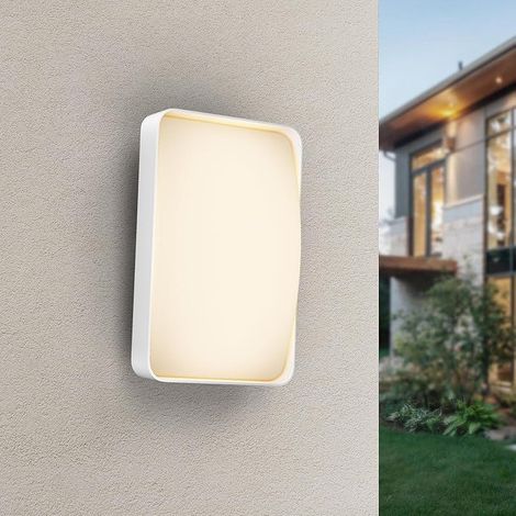 12W Applique Murale Exterieur/Interieur Blanc Chaud 3000K, Aluminium+PC Lampe Murale LED Mordern, Lumiere Extérieur Imperméable IP65 pour Jardin Entrée Terrasse (Blanc) (1/5)