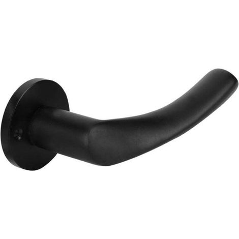 Serrure de porte silencieuse avec poignée pour usage intérieur (noir) (1/5)