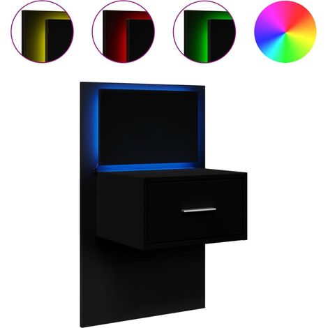 Maison Exclusive - Wand-Nachttisch mit LED-Leuchten Schwarz