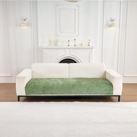 Weicher Chenille Sofaüberwurf rutschfest 110x110cm Grün