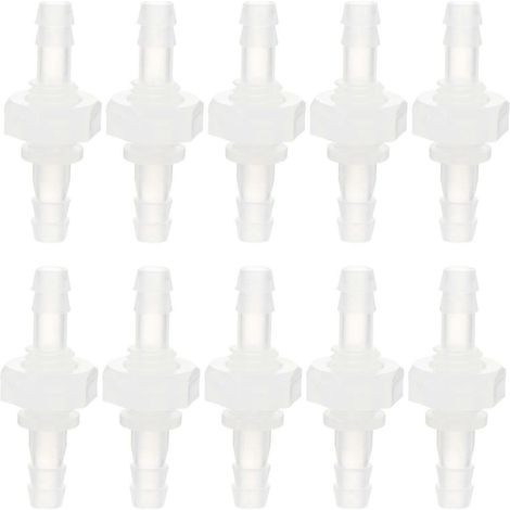 10 raccords traversants hexagonaux droits en plastique pour tuyau cannelé, adaptateur union-4.7X1.8CM-transparent (1/4)
