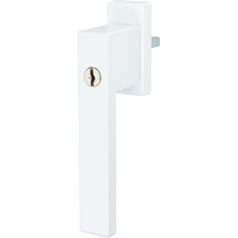 Fenstergriff Fensterolive Rasterolive Abschliessbar Einbruchschutz mit 2 Schlüssel Weiss RAL9016 (1/3)