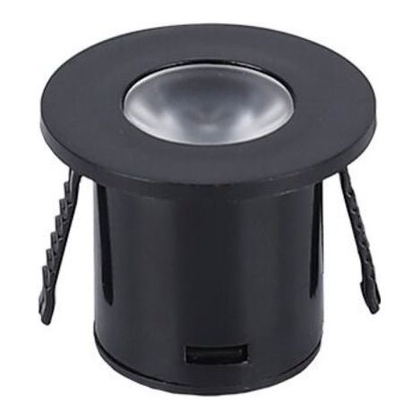 Optonica – Mini spot LED encastrable 1W 90° rond noir – lumière blanche chaude 2300K – installation facile pour plafond et mur – angle de faisceau précis (1/3)