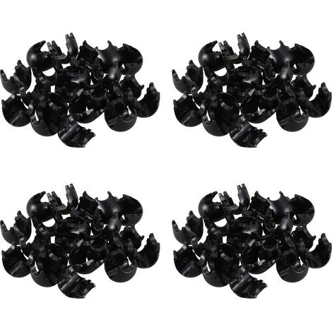40 PièCes SéRies Filet d'escalade Filet de Connecteur en Plastique Accessoires d'escalade à Boucle pour L'ExtéRieur Amusement PièCes de Corde d'escalade Osciller Noir