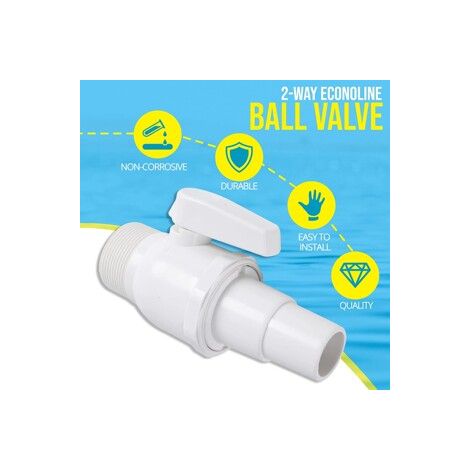 Vanne à bille 2 voies Hayward SP0729 – Économique – Remplacement pour piscine