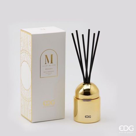 EDG Enzo De Gasperi Profumatore Ambiente Opulence Cupola Bottiglia Oro Specchio 200 Ml Rose Sandalwood
