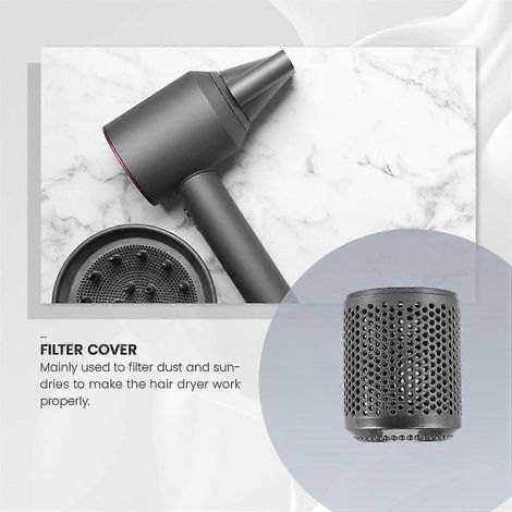 Passend für Dyson Haartrockner HD01, HD03 und HD08: Staubdichte Außenfilterabdeckung und Staubsaugerzubehör