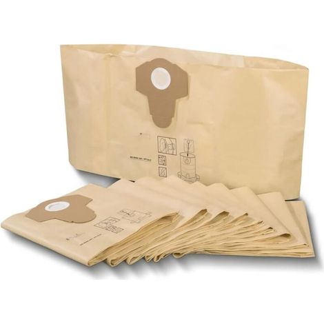 Lot de 12 Sacs Aspirateur 30L, Papier Filtrant 2 Couches, Compatible Parkside Einhell, Usage Sec Intérieur Extérieur
