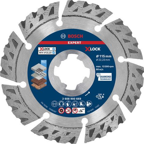 Bosch EXPERT MultiMaterial X-LOCK Diamond Cutting Disc 115 x 2223 x 24 x 12mm