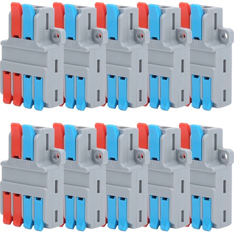 Connecteur électrique 10 pièces LT-624, borne multifonction 2 entrées 4 sorties, raccord rapide de câble, connecteur de fil compact (1/5)