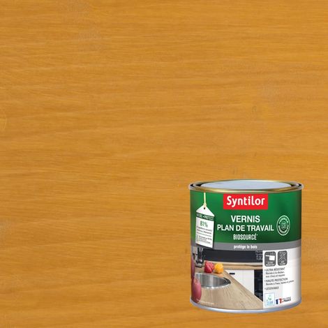 Vernis Plan De Travail Biosourcé Chêne Clair Satiné 0,5L (1/4)