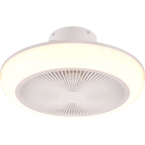 Plafoniera con Ventilatore da Interno a LED Ø46 cm Plastica Bianca