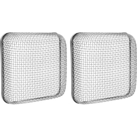Lot de 2 grilles anti-insectes pour conduit d'évacuation de chauffage de camping-car, 11,4 x 11,4 cm, en acier inoxydable robuste. (1/5)