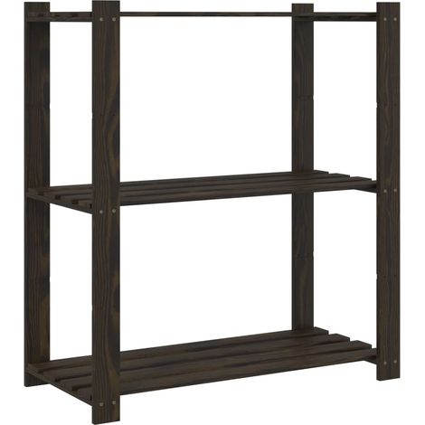 Maison Exclusive - Lagerregal mit 3 Böden Schwarz 80x38x90 cm Mas