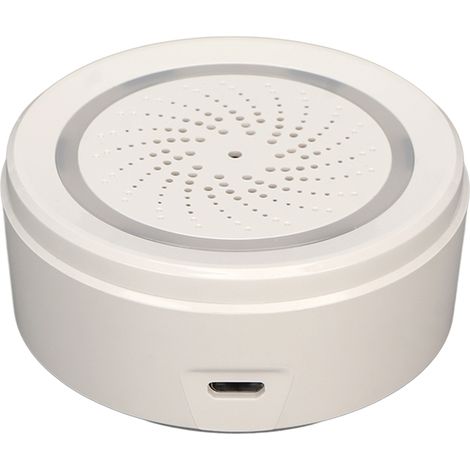 Alarme antivol intelligente avec sirène, contrôle via application WiFi et alarme lumineuse (105 dB) pour la sécurité de votre domicile. Contrôle sans fil via application WiFi. (1/4)