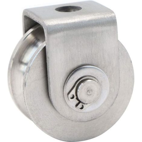 Einzelrolle, Seilrolle für Kabel, 40 mm, Edelstahl, Heberolle, Kletterrolle, Lastrollenrolle, Heberolle, Kapazität 30 kg – 1 Stück, Silber (1/4)