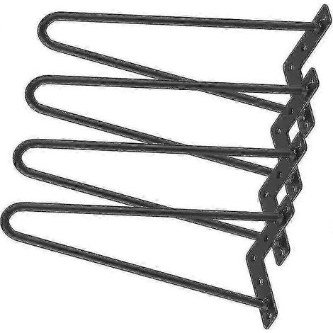 Un ensemble de 4 pieds de table basse de style épingle à cheveux, 2 tiges, pieds de meubles en métal noir, pieds de table et de chaise de rechange (35 cm). (1/5)