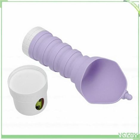 Fafeicy Bouteille d'eau pour chien portable 550 ml étanche en silicone pliable pour marche, randonnée et plein air Purple (1/5)