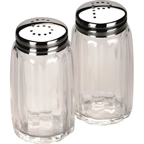 Salière et Poivrière - Non spécifié - Mini Set - Corps en Verre - Couvercle en Inox - 0.0375 L