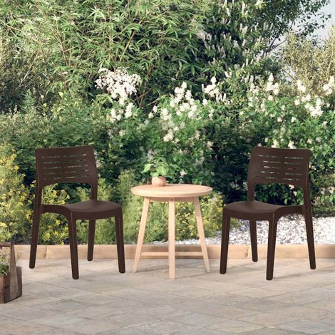 Lot de 2 chaises de jardin empilables en polypropylène pour terrasse et balcon Moka - PANGIVO (1/5)