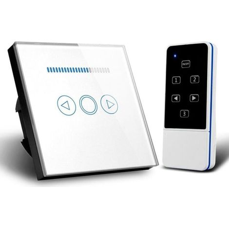 Interruptor regulador táctil con mando a distancia de cristal - Interruptor inteligente