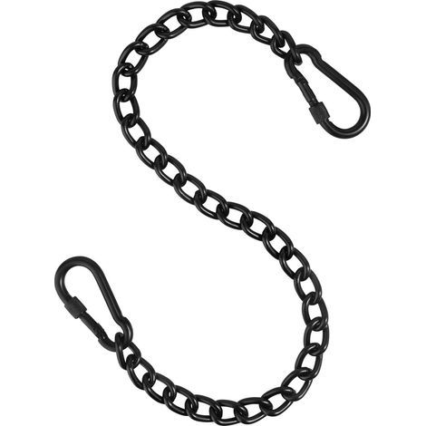 26in Hanging Swing Chain with 2 Carabiners, 440LB Capacity Hanging Kits Heavy Duty Hanging Chair Hardware for Hammock Swing Hanging Chair Punching Bags Sandbag Indoor Outdoor Yoga Gym (Black) (1/5)