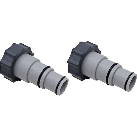 2 Pièces Adaptateur Piscine, Remplacement Adaptateur de Tuyau Série Intex A avec Filetage, Tuyau de Diamètre 1,5" et 1,25", Adaptateur de Pompe pour Kits de Piscine