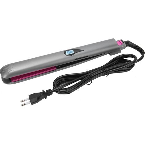 Lisseur à plaques chauffantes en céramique avec écran LCD, 12 niveaux de température, prise UE 110-240 V (1/5)