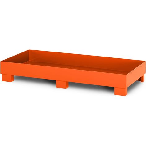 RR Industrietechnik Auffangwanne aus Stahl für 3x 200 Liter Fass ohne Gitterrost RAL 2004 reinorange