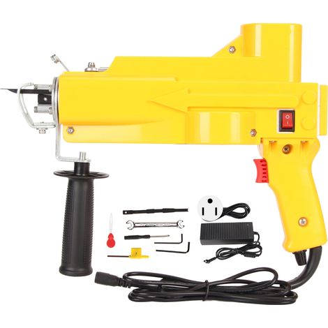 Pistolet à touffeter 2 en 1, boucle et velours coupé, 40 points par seconde, machine à tufter avec poignée réglable, 100-240V, orange, prise américaine (1/5)