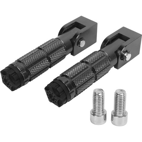 Reposapiés para motocicleta, 2 piezas, universales, de aleación de aluminio antideslizantes, plegables para motociclistas, bicicletas, vehículos todo terreno, UTV, karts y scooters. (1/5)