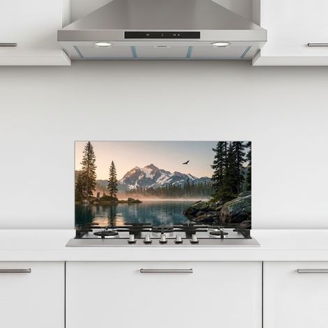 CRÉDENCE CUISINE Montagnes - Eau - Arbres 70x30 cm