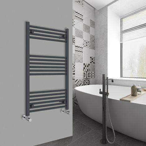 WarmeHaus Straight Anthracite Bathroom Ladder Radiator 1000x600mm (1/5)