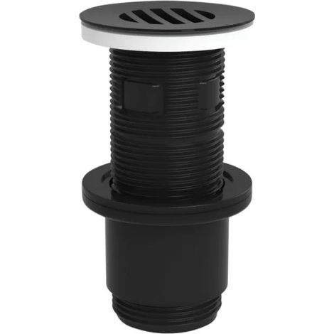 Desagüe de lavabo universal con rejilla negra, con o sin rebosadero, 100 mm recortable