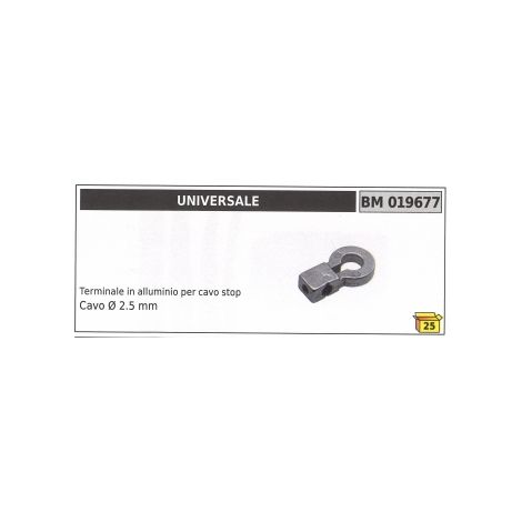 Borne de aluminio UNIVERSAL para cable de parada Ø  2,5 mm cable código 019677