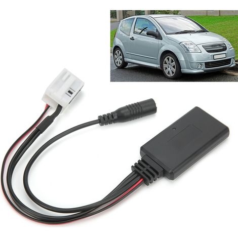 Adaptateur audio AUX Bluetooth RD4 pour autoradio 12 broches, compatible Peugeot/Citroën (n° 22), avec microphone mains libres. (1/5)