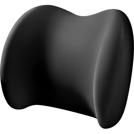 Almohada lumbar de espuma viscoelástica – soporte para la zona lumbar – para coche, oficina y hogar – negra – viaje (1/5)
