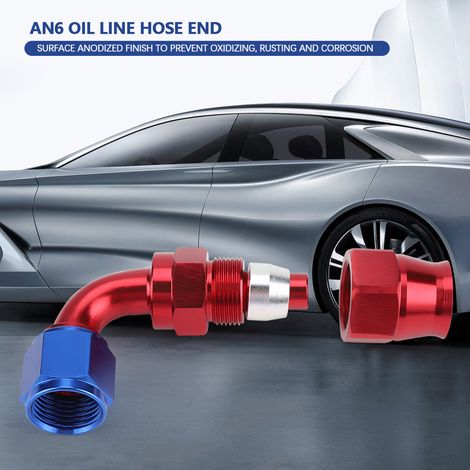 AN6 90° Coude Rapide Twist Lock Raccord Extrémité Flexible Ligne Huile Gaz Carburant (1/5)