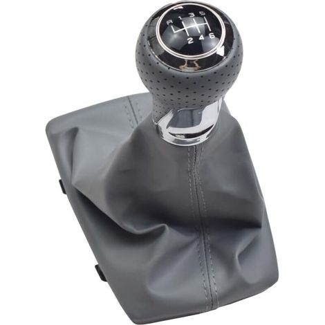 Pommeau de levier de vitesse manuel en cuir synthétique à 6 vitesses pour Audi A4 S4 B8 8K/A5 8T/Q5 8R 07-15 S-Line (Gris, R6 vitesses) (1/5)