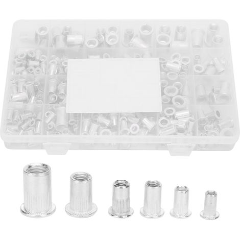 300 pièces/paquet d'écrous à sertir en aluminium 6-32/ 8-32/ 10-24/ 10-32/ 1/4-20/ M3/ M4/ M5/ M6/ M8 (1/5)