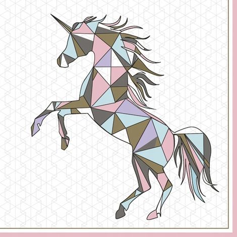 Servilletas de unicornio 33x33cm 20 unidades.