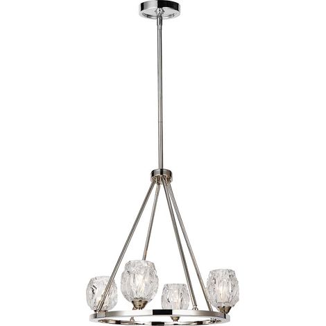 Elstead Rubin - Multi Arm Chandelier 4 Leicht poliertes Nickel-Finish, G9
