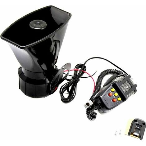 Sirène d'avertissement électronique pour voiture et moto avec micro 100 W 12 V 7 sons (1/5)