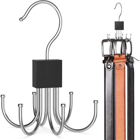 Lot de 2 porte ceintures rotatifs à 360 degrés pour placard et dressing rangement peu encombrant pour ceintures foulards et accessoires (1/5)