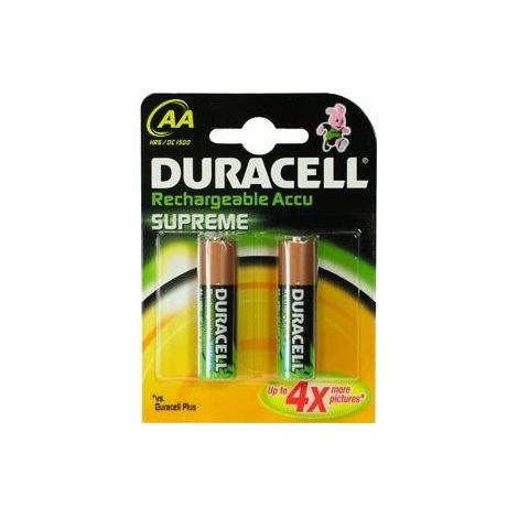 Duracell 203679 Supreme Batteria ricaricabile AA Stilo NiMH 2450 mAh 1,2 Volt Blister 2 pezzi