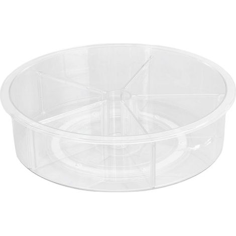 Organizador giratorio de 360°, gran capacidad, PET duradero, transparente, amplio uso.