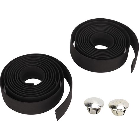 Lenkerband für Rennräder mit silbernen Endkappen, stoßdämpfendes EVA-PU-Material, rutschfest, für Mountainbiken und Radfahren. (1/5)