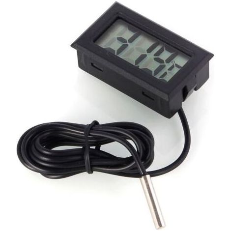Digital LCD Thermomètre Moniteur de Température avec Sonde Externe Pour Réfrigérateur Congélateur Réfrigérateur Aquarium - Noir (1/5)
