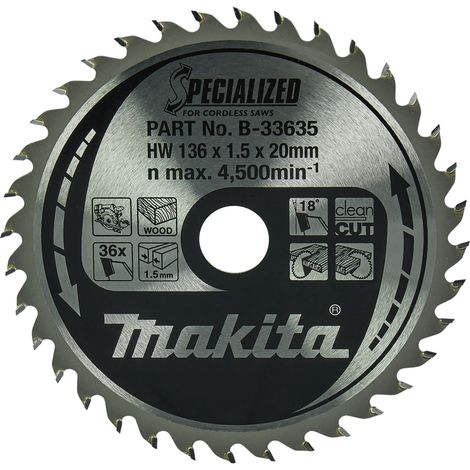 MAKITA B-33635 Specialized for wood 136mm x 20mm x 36T