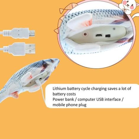 Chat électrique jouets en peluche interactif en mouvement danse poisson chaton griffe de broyage, multicolore, dragon d\'or-Ywey (1/5)